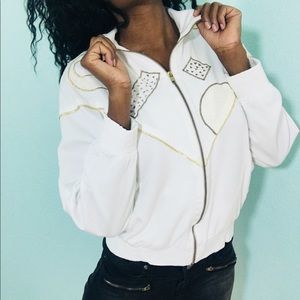 Vintage White Gold Windbreaker Size 6/Small 80’s